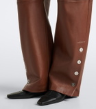 Sportmax Leather barrel-leg pants