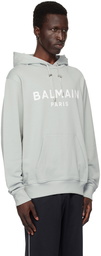 Balmain Gray Printed 'Balmain Paris' Hoodie