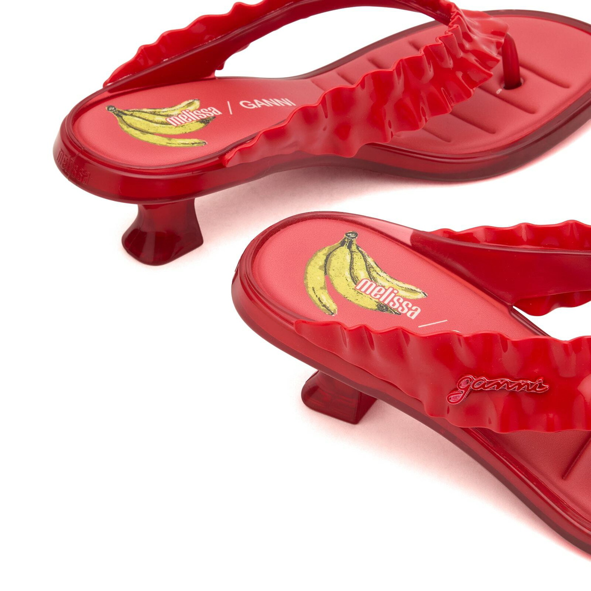 Melissa Women's x Ganni Thong Kitten Heel Sandals in Red