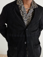 Kartik Research - Embroidered Suede Blazer - Black