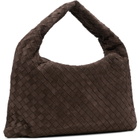 Bottega Veneta Brown New Small Hop Intrecciato Suede Bag