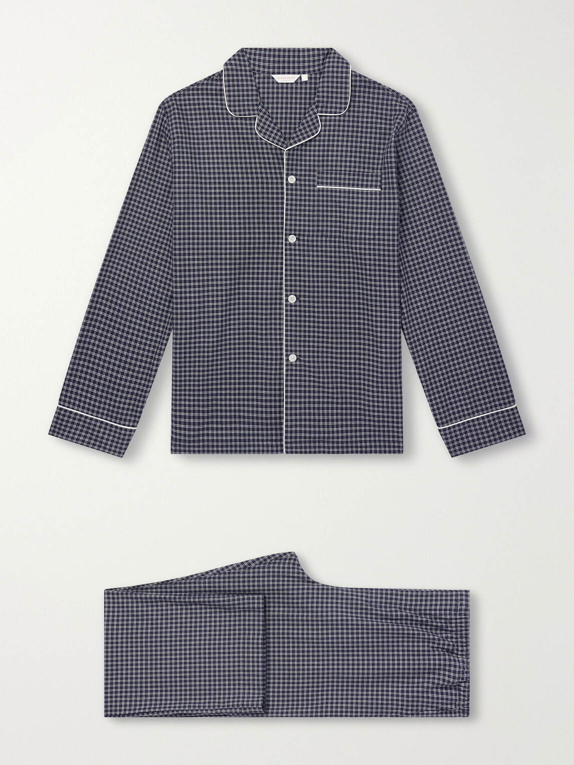Derek Rose - Braemar 32 Checked Cotton-Twill Pyjama Set - Blue