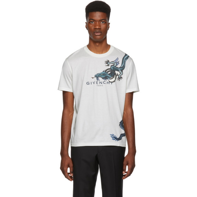 Photo: Givenchy White Capricorn Dragon T-Shirt