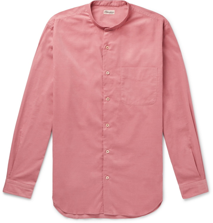 Photo: Camoshita - Grandad-Collar Cotton-Corduroy Shirt - Pink