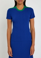Wales Bonner Island Ribbed-knit T-shirt Blue