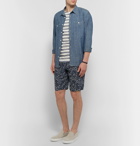 NN07 - Crown Slim-Fit Printed Linen Shorts - Men - Navy