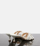 Manolo Blahnik Anistarona floral-appliqué leather mules