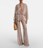 Missoni Zig Zag cutout gathered blouse