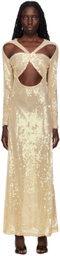 KIM SHUI Beige Cutout Maxi Dress