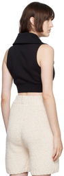 System Black Cropped Tank Top