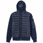 Moncler Men's Hooded Down Knit Jacket in Navy