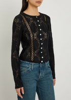 Free People Jae Lace-cutwork Cotton-blend top Black