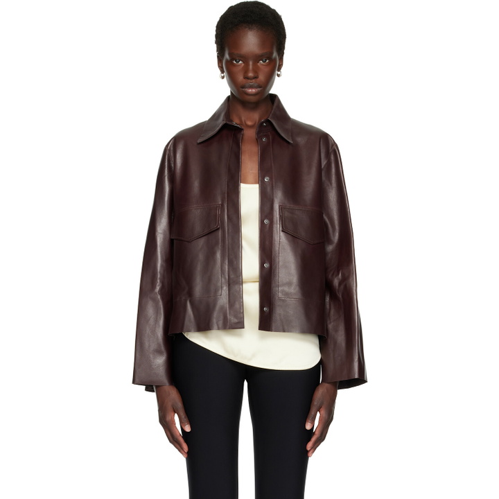 Photo: Nour Hammour Brown Darcy Leather Jacket