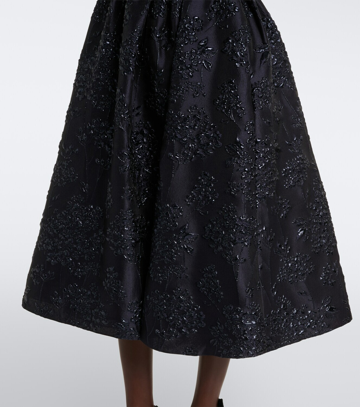 Carolina Herrera Floral jacquard bustier cocktail dress