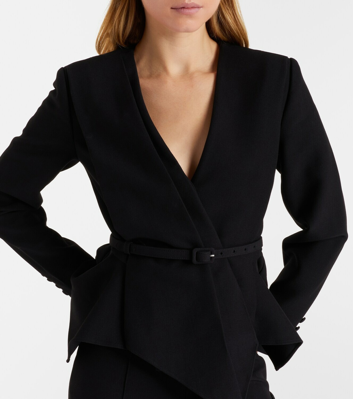 Roland Mouret Asymmetric draped crêpe blazer