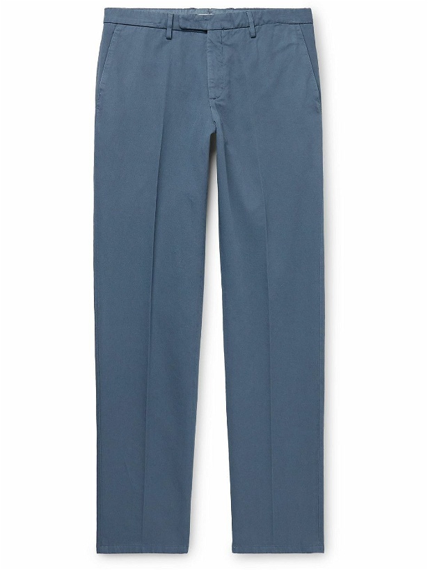 Photo: Boglioli - Slim-Fit Cotton and Linen-Blend Gabardine Trousers - Blue