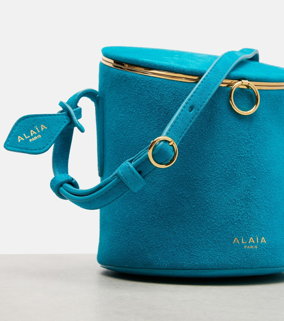 Alaïa La Canette Small suede bucket bag