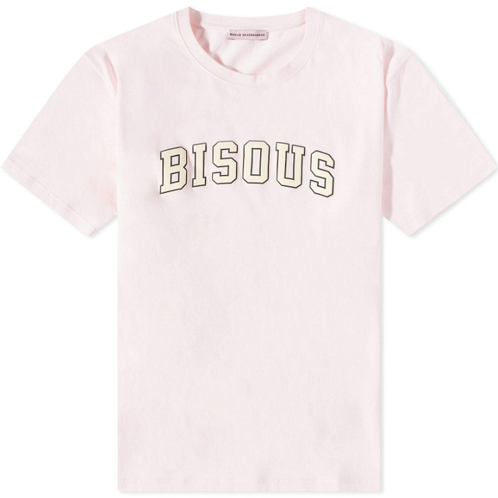 Photo: Bisous Skateboards College T-Shirt in Light Pink