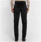 Caruso - Black Tapered Pleated Cotton-Blend Corduroy Trousers - Black