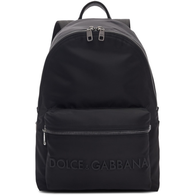 Photo: Dolce and Gabbana Black Logo Backpack