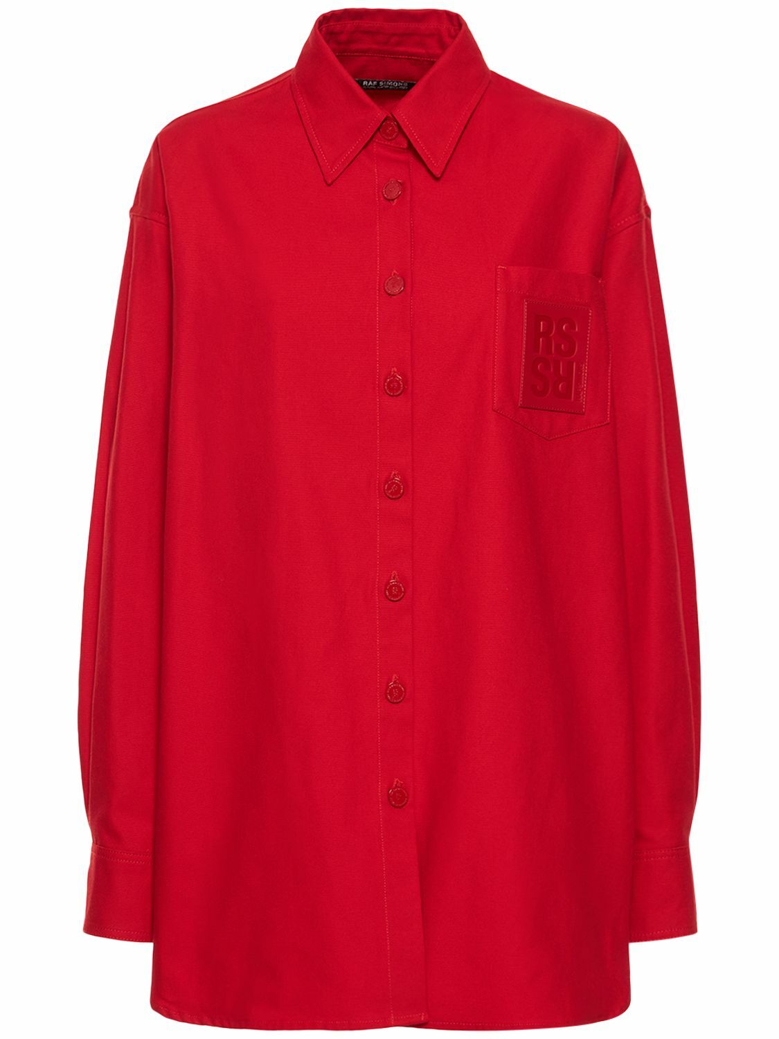 RAF SIMONS Oversize Cotton Denim Shirt