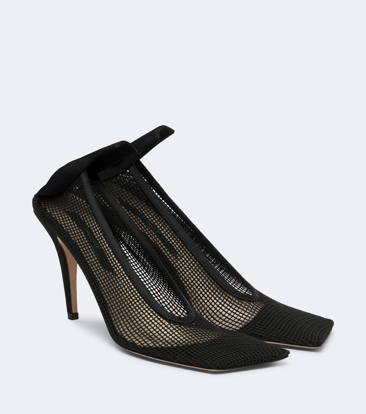 Christen Edge Stretch suede-trimmed mesh pumps