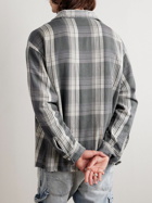 SAINT Mxxxxxx - Distressed Checked Cotton-Flannel Shirt - Black