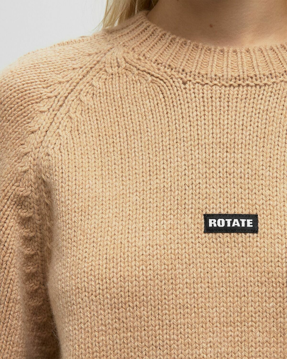 ROTATE Birger Christensen KNIT LACING JUMPER Beige Womens Pullover
