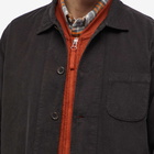 Universal Works Men's Fine Cord Bakers Overshirt in Licorice