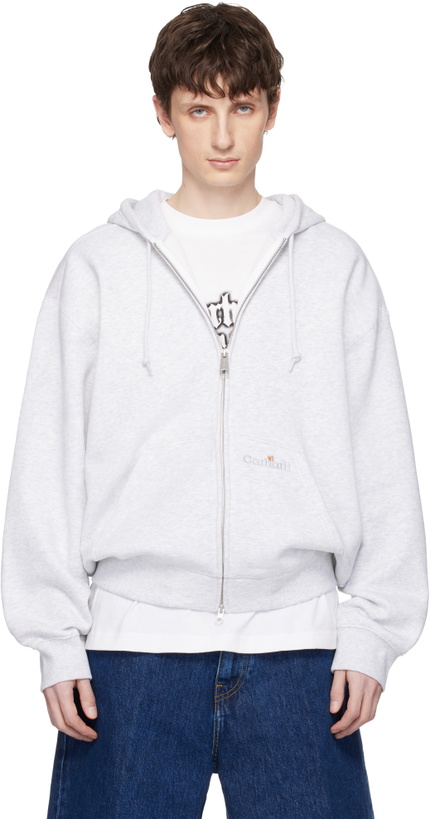 Photo: Carhartt Work In Progress Gray WIP Label Sweat Hoodie