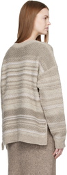 Lauren Manoogian SSENSE Exclusive Gray Jacquard Crewneck Sweater