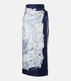 Ferragamo Printed silk wrap skirt