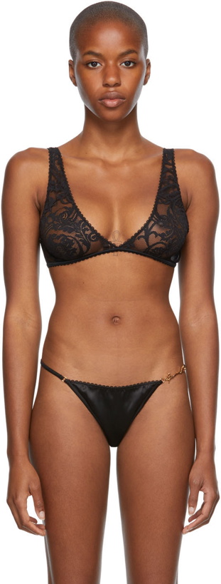 Photo: Versace Underwear Black Lace V-Neck Bra
