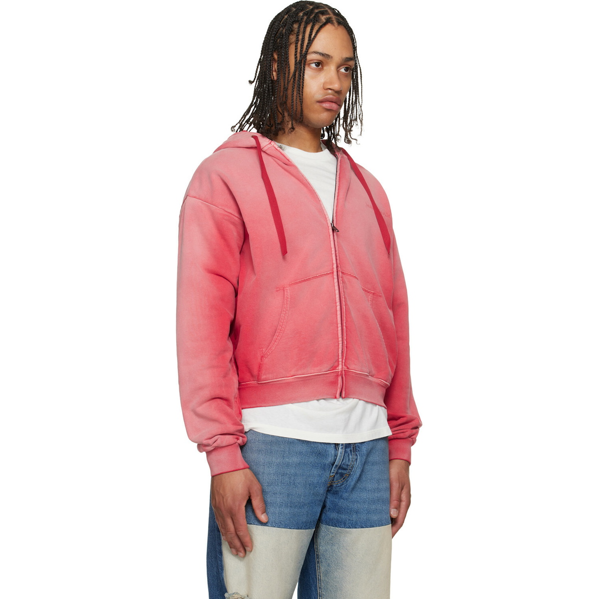 Maison Margiela Red Embroidered Logo Hoodie