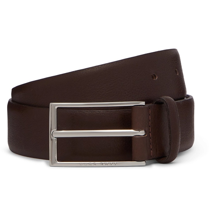 Photo: HUGO BOSS - 4cm Full-Grain Leather Belt - Brown