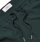 Mr P. - Slim-Fit Cropped Stretch Virgin Wool Drawstring Trousers - Men - Dark green