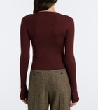 Saint Laurent Ribbed-knit wool, cashmere, and silk top
