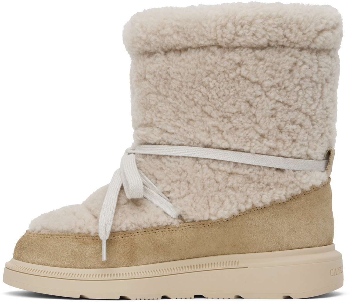 Canada Goose Beige Demma Shearling Puffer Boots