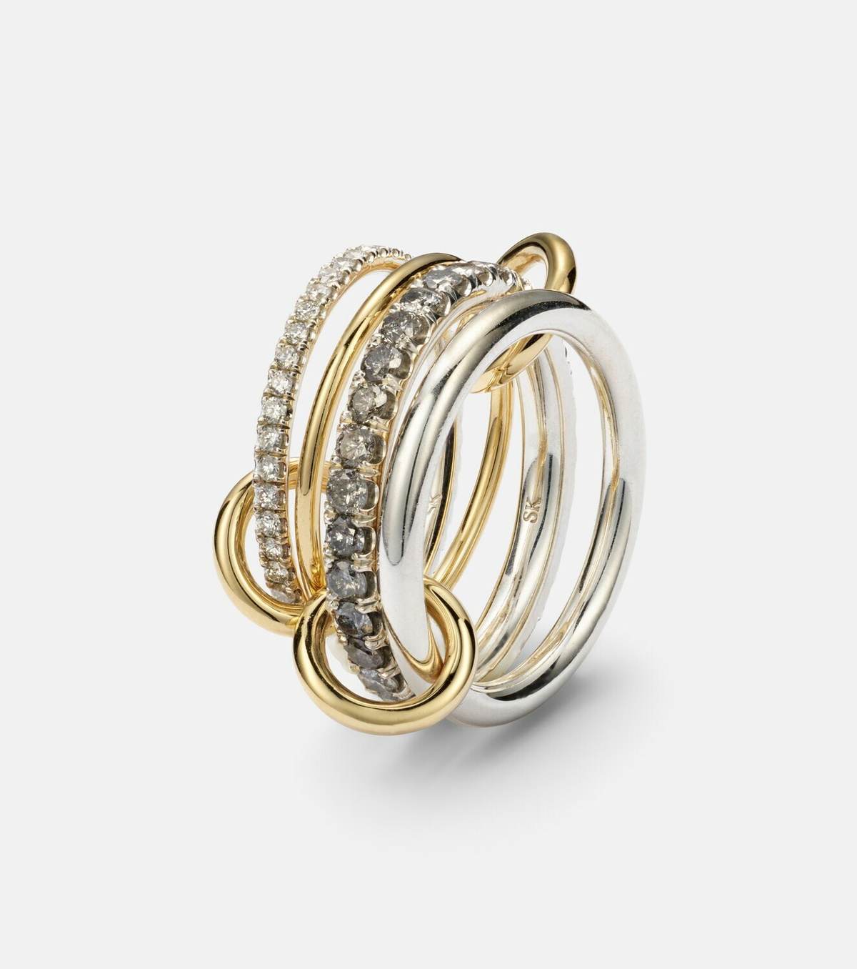Spinelli Kilcollin Arla 18kt gold and sterling silver ring with diamonds