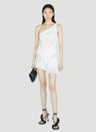 DI PETSA - Asymmetric Wet Look Mini Dress in White