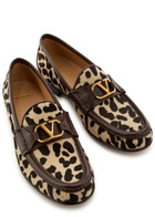 Valentino Garavani Vlogo Leopard-print Calf-hair Loafers