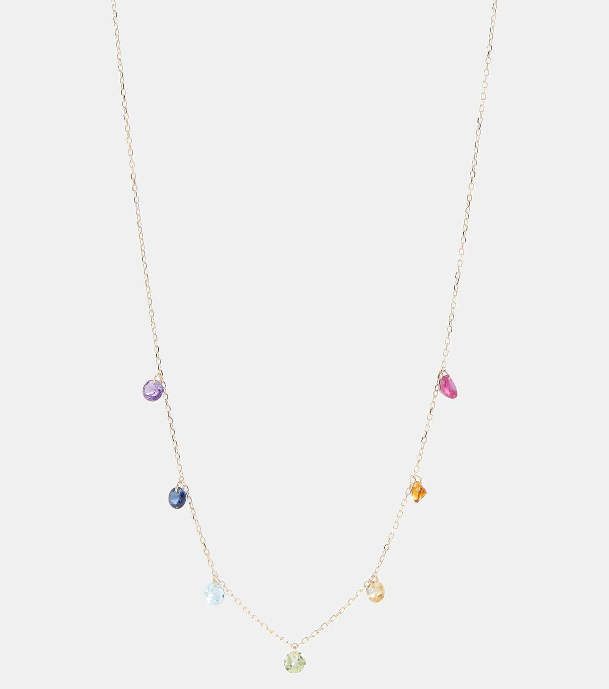Persée Chakras Rainbow 18kt gold necklace with precious stones