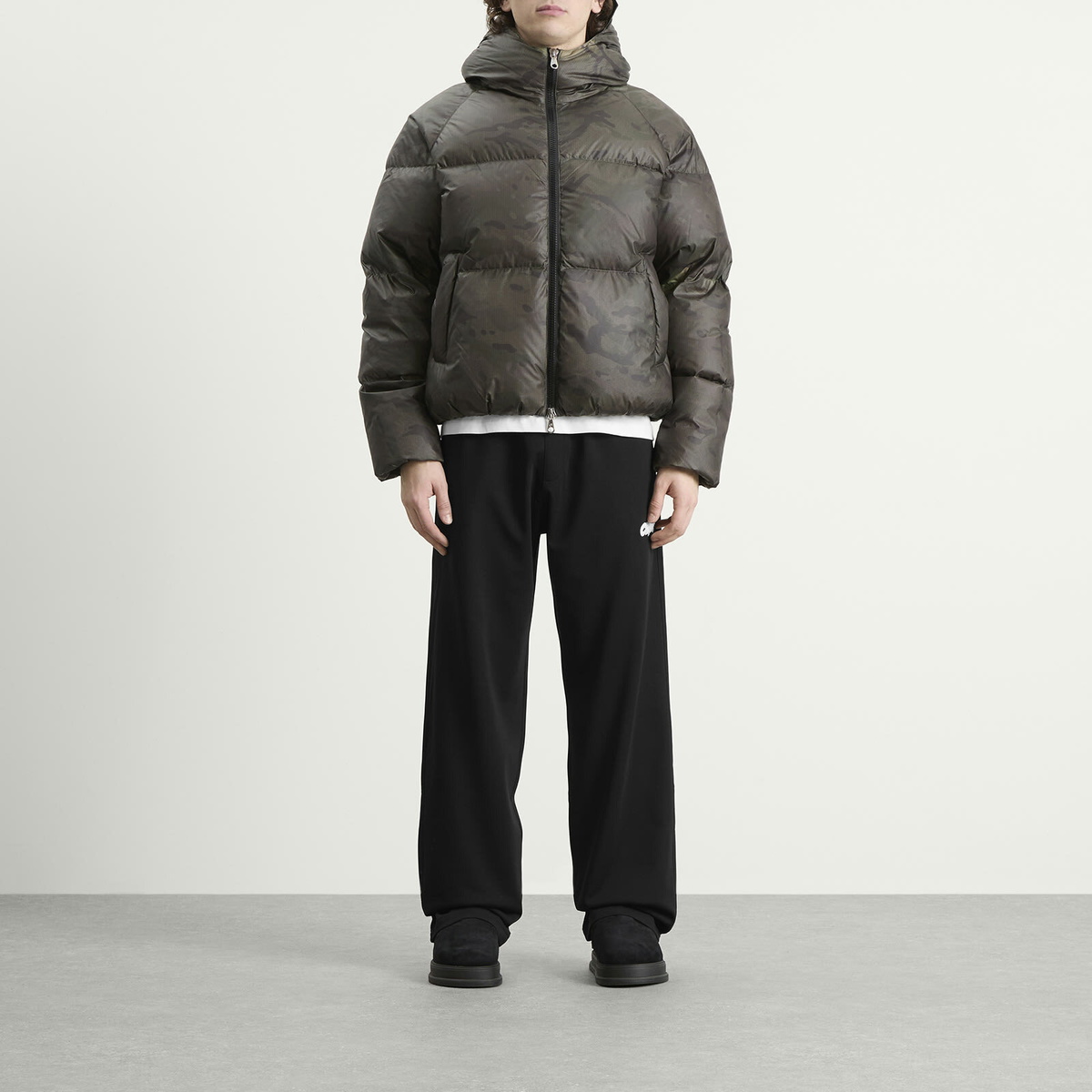 Cole Buxton Men's Stealth Hooded Down Jacket in Black