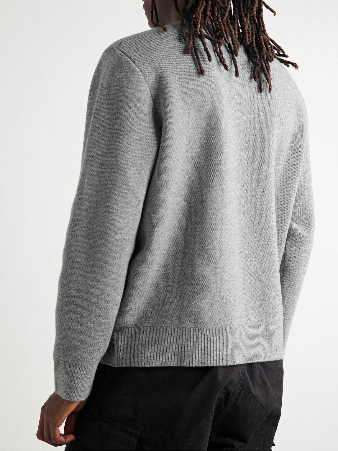 Burberry - Logo-Jacquard Wool Sweater - Gray Burberry