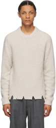 Maison Margiela Off-White Wool Oversized Destroyed Sweater