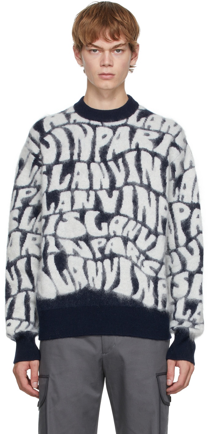 Lanvin Navy Logo Sweater Lanvin