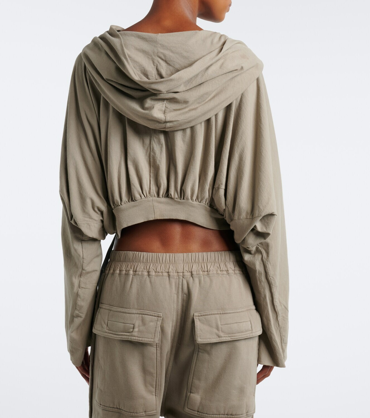 Rick Owens DRKSHDW cropped cotton jersey hoodie