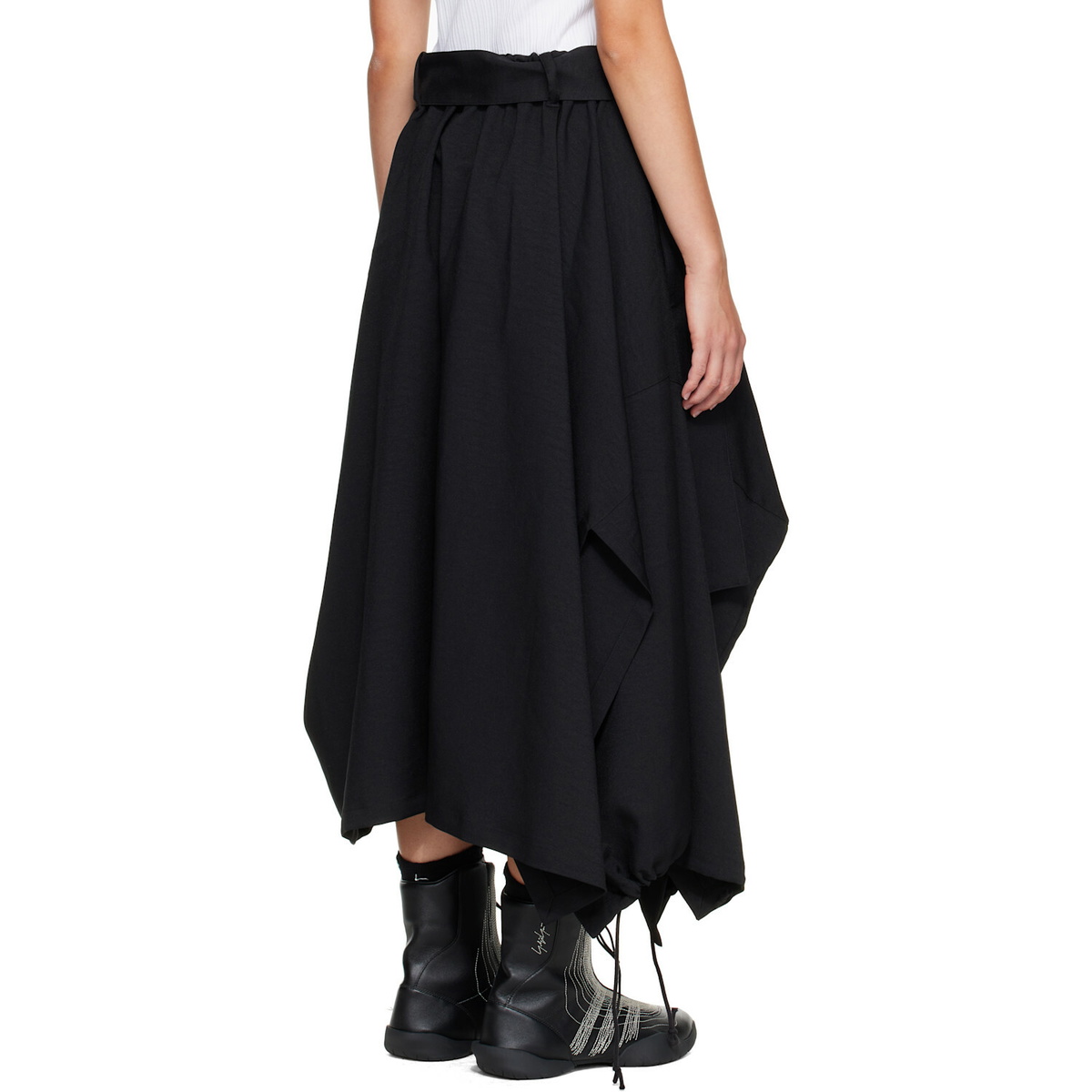 Y-3 Black Sport Uniform Adaptive Length Midi Skirt
