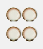 Bordallo Pinheiro Oyster & Scallops set of 4 ceramic dessert plates