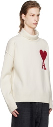 AMI Paris Off-White Ami de Cœur Turtleneck